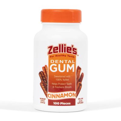 Zellie&#39;s | 100% Xylitol Sugar Free Cinnamon Chewing Gum | Cinnamon Flavor (100 Count (Pack of 1))