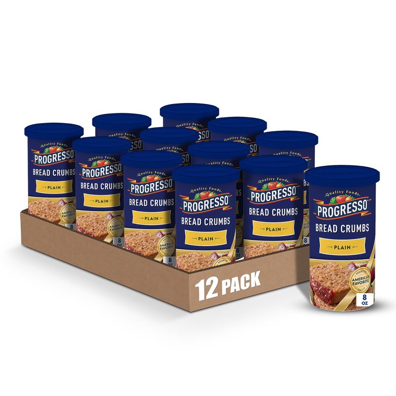 Progresso Plain Bread Crumbs, 8 oz. (Pack of 12)