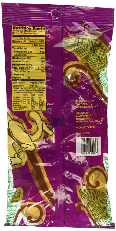 Trader Joe's Roasted Plantain Chips 6oz (Pack of 6)