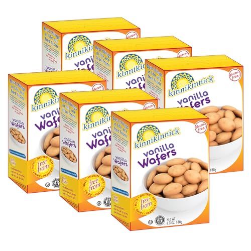 Kinnikinnick - Vanilla Wafers - Gluten Free, Allergy Friendly Cookies - 6.3 oz. Boxes - 6 Pack
