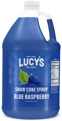 Lucy&#39;s Family Owned - Shaved Ice Snow Cone Syrup, Blue Raspberry - 1 Gallon (128oz.)