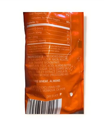 T J Trader Joe's Almond Butter Filled Pretzel Nuggets (2 packs)