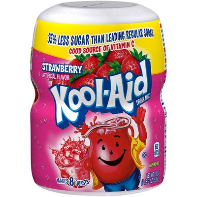 Kool-Aid Caffeine Free Strawberry Sweetened Powdered Drink Mix 12 Count 19 oz Canisters