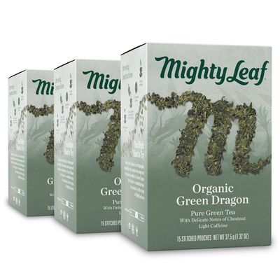 Mighty Leaf Tea Organic Green Dragon Tea, 15-Count Whole Leaf Pouches (Pack of 3)