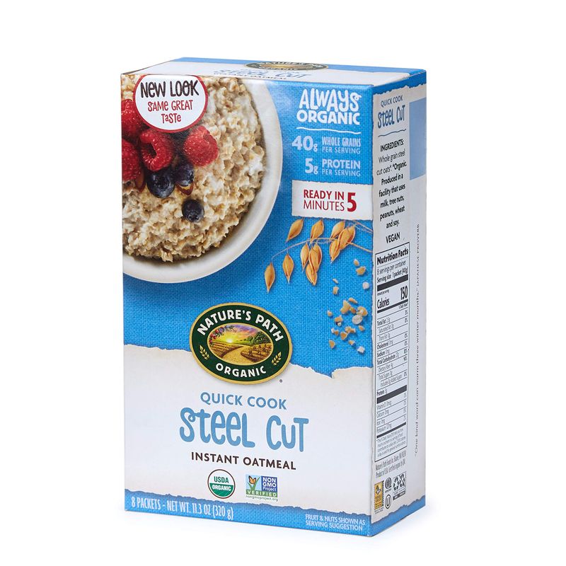 Nature's Path Organic Quick Cook Steel Cut Oatmeal, 11.3 oz (Pack of 6), Non-GMO
