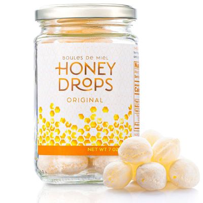 Gourmanity Honey Drops, Delectable Balls of Hard Honey Candy with Surprise Honey Filling, Carefully Crafted with Natural Honey, Made in Provence, France, 7oz