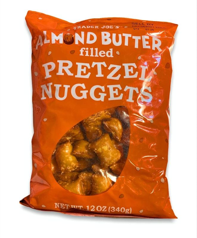 T J Trader Joe's Almond Butter Filled Pretzel Nuggets (2 packs)