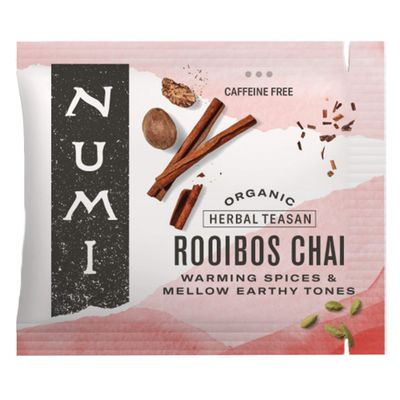 Numi Organic Rooibos Chai Tea, 100 Tea Bags, Herbal Red Tea with Cinnamon, Allspice, Ginger &amp; Cardamom, Caffeine Free Chai