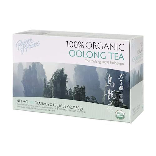 Prince of Peace Organic Oolong Tea, 100 Tea Bags - 100% Organic Black Tea - Unsweetened Black Tea - Lower Caffeine Alternative to Coffee - Herbal Health Benefits