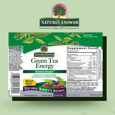 Nature's Answer Green Tea Energy Shot Cast, 12 Count | Natural Energy | Powerful Green Tea | Antioxidants