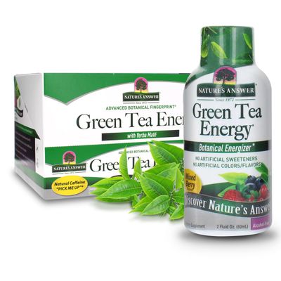 Nature&#39;s Answer Green Tea Energy Shot Cast, 12 Count | Natural Energy | Powerful Green Tea | Antioxidants