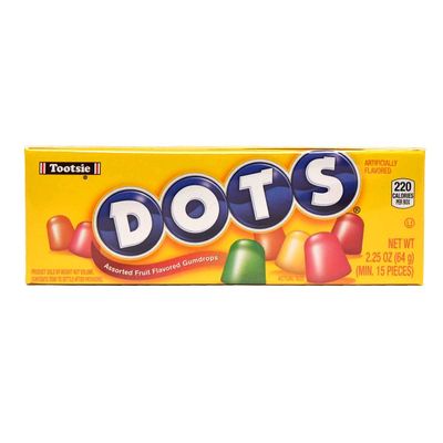 DOTS Individually Wrapped Candy - Original Gummy Candy Flavors - Cherry, Lime, Orange, Lemon &amp; Strawberry - Gluten Free, Kosher &amp; Peanut Free Gumdrops - Bulk 24ct, 2.2oz Dots Candy Boxes