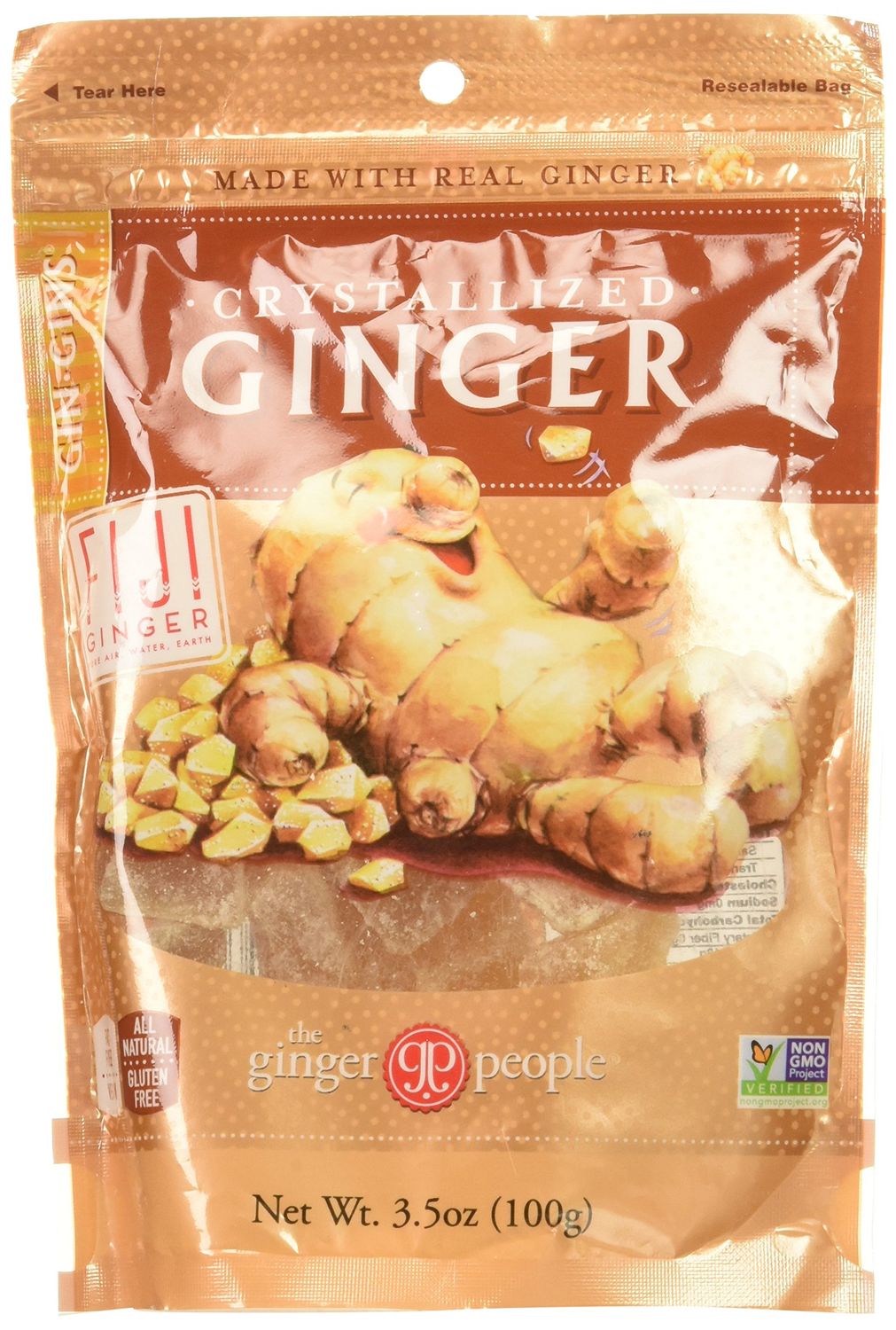 Gin Gins Crystallized Ginger Candy 3.5oz Bag 6-Pack