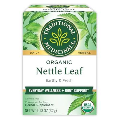 Traditional Medicinals Organic Nettle Leaf Herbal Tea, Supports Joint Health &amp; Overall Wellness, (Pack of 1) - 16 Tea Bags