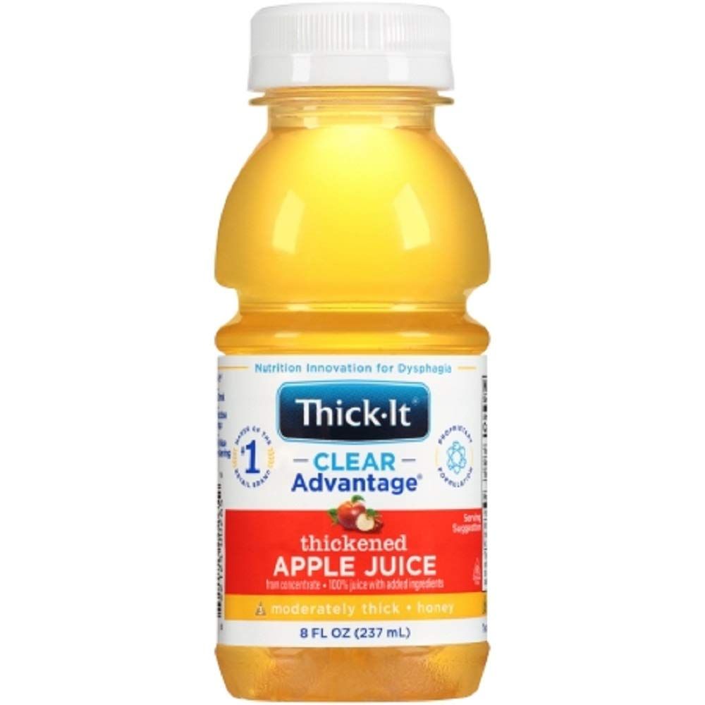 Thick-It AquaCare H2O: Pre-Thickened Apple Juice, Honey-thick liquid, (1 Case: 24 x 8 oz. Bottles)