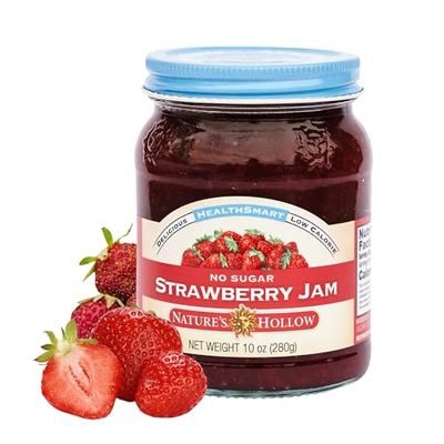Nature&#39;s Hollow Strawberry Jam: Sugar Free Jam and Preserves, Low Cal, Non GMO, Keto Jam, Vegan, Gluten Free, and Diabetic Friendly - Sugar Free Jelly - 10oz