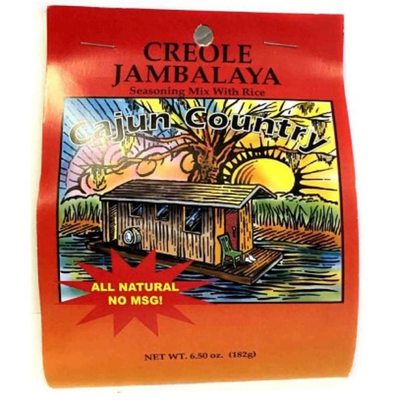 Cajun Country Creole Jambalaya Seasoning Mix With Rice, 6.5 Ounce Bag (No MSG, All Natural Ingredients - Makes 4 Servings)