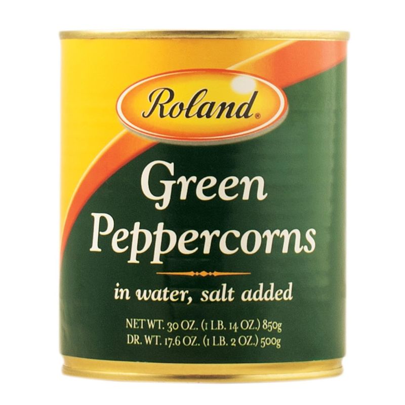 Roland Foods Green Peppercorns in Brine, Specialty Imported Food, 28.2 Ounce Can, Pack of 1