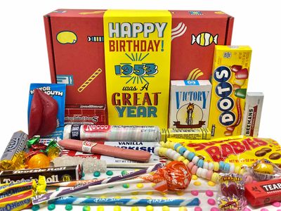RETRO CANDY YUM ~ 1953 Vintage Candy Box - Nostalgic Candy from the 50s to Celebrate 71st Birthday - 1950s Candy Pack Jr