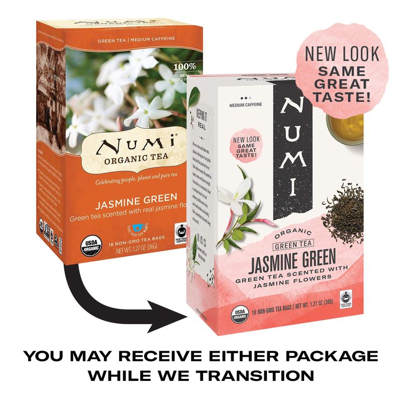 Numi Tea Jasmine Green Tea - Medium Caffeine - 18 Bags