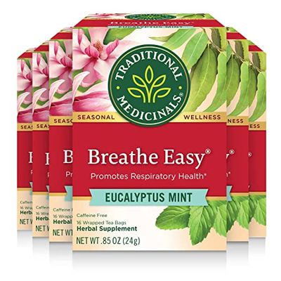 Traditional Medicinals Organic Breathe Easy Seasonal Tea, 16 Tea Bags (Pack of 6)