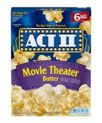 Microwave Popcorn Act II Movie Theatre Butter 8.25 oz