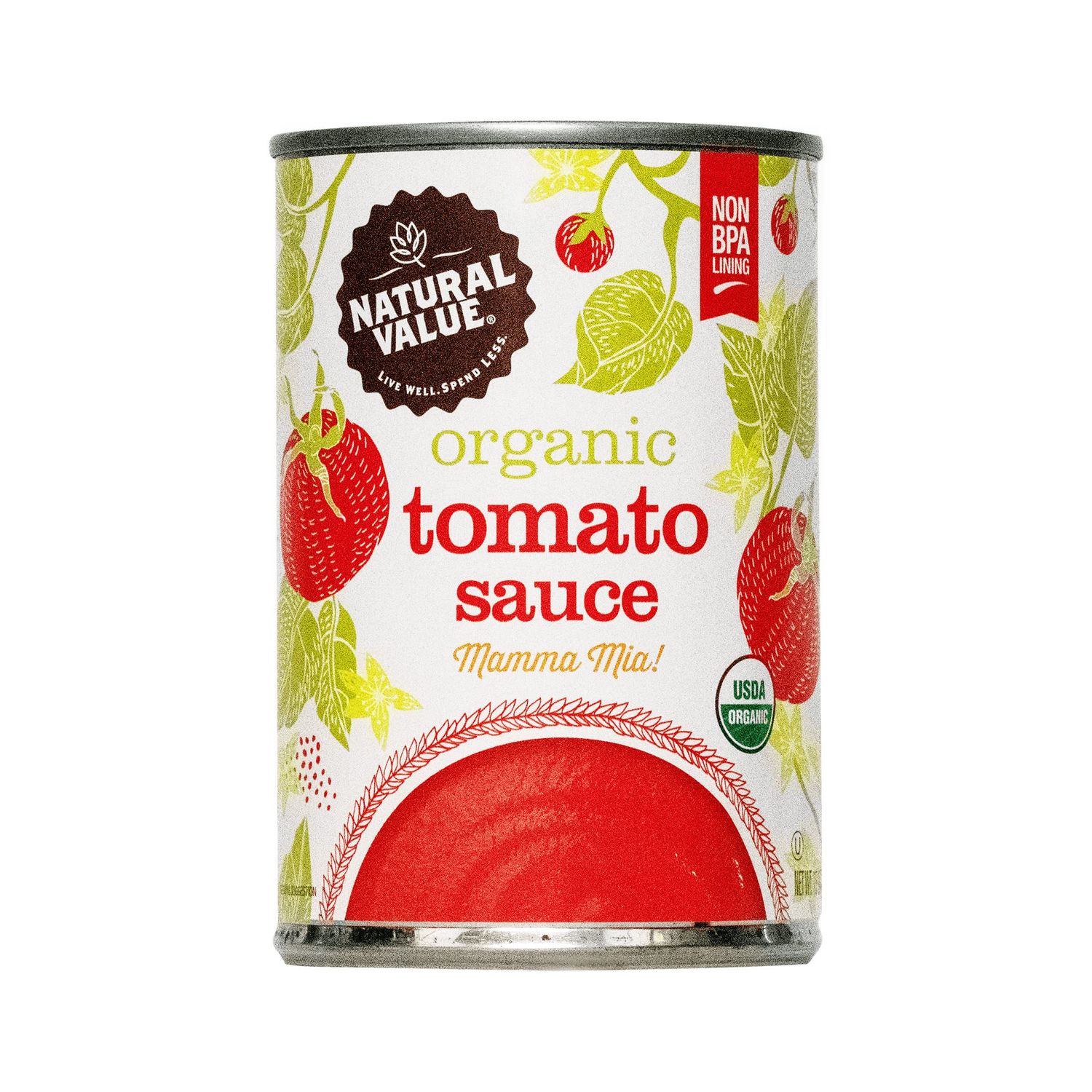 Natural Value Organic Tomato Sauce 15oz (Pack of 12)
