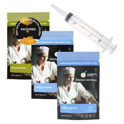 Spherification Kit [Molecular Gastronomy]  Non-GMO Vegan OU Kosher Certified Ingredients