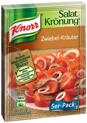 Knorr Salat Kronung Zwiebel-krauter (Salad Herbs with Onion), 5-Count Packets (Pack of 5)