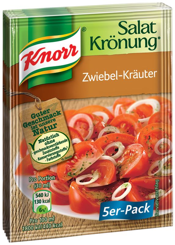 Knorr Salat Kronung Zwiebel-krauter (Salad Herbs with Onion), 5-Count Packets (Pack of 5)