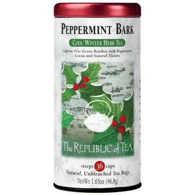 The Republic of Tea - Peppermint Bark, Cool Winter Herb Tea, 36 Tea Bags, Caffeine-Free
