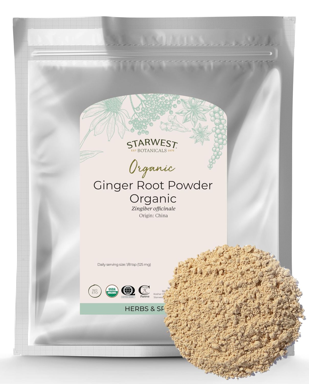 Starwest Botanicals Organic Ginger Root Powder, 2 Pound
