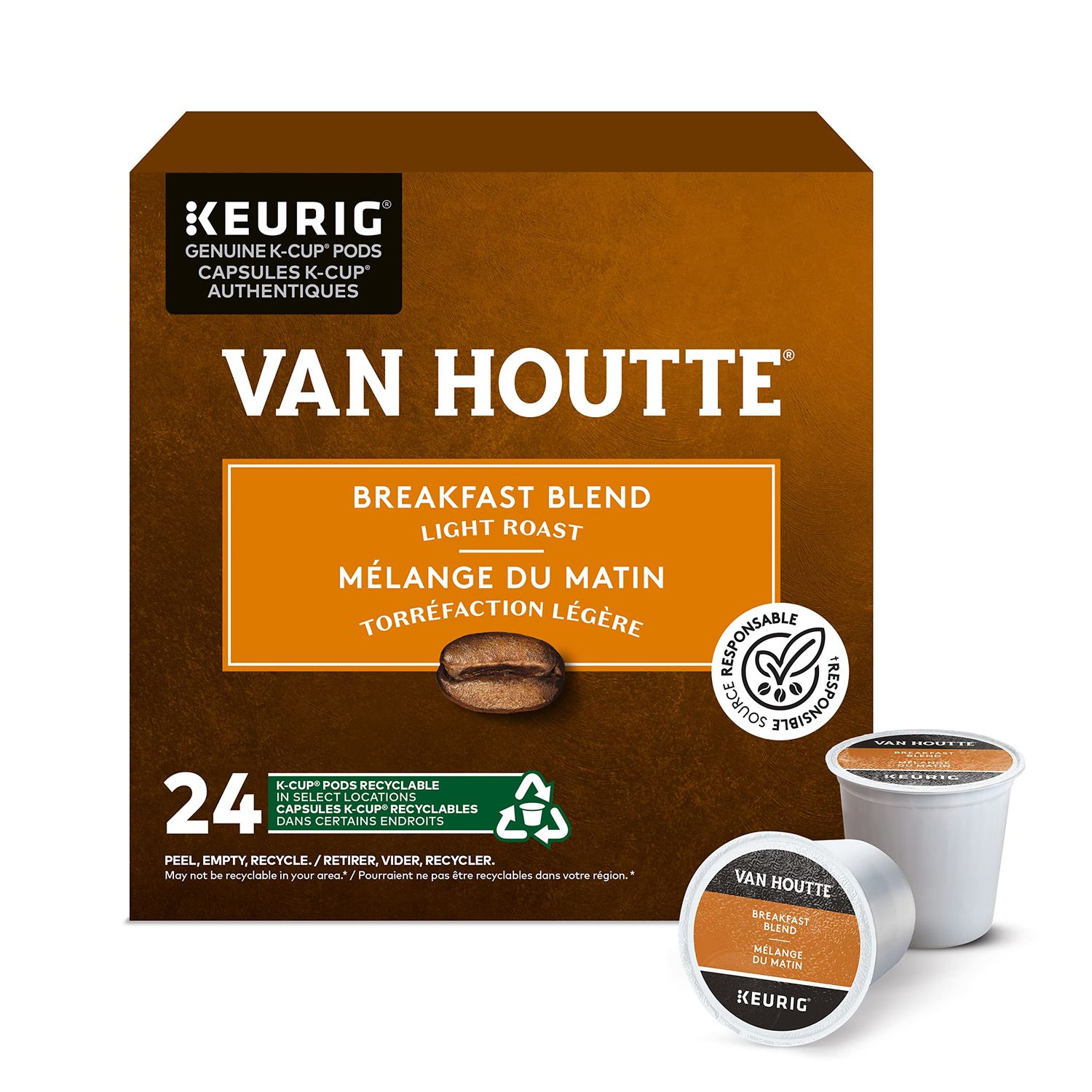 Van Houtte Breakfast Blend Light K-Cups for Keurig Brewers, 24-Count K-Cups