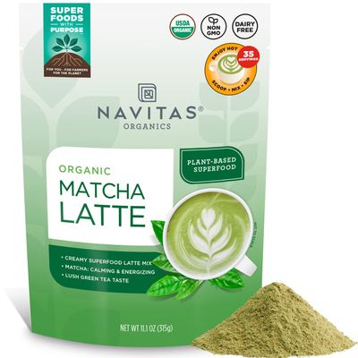 Navitas Organics Matcha Latte, 11.1oz Value Size Bag, 35 Servings - Organic, Non-GMO, Dairy-Free