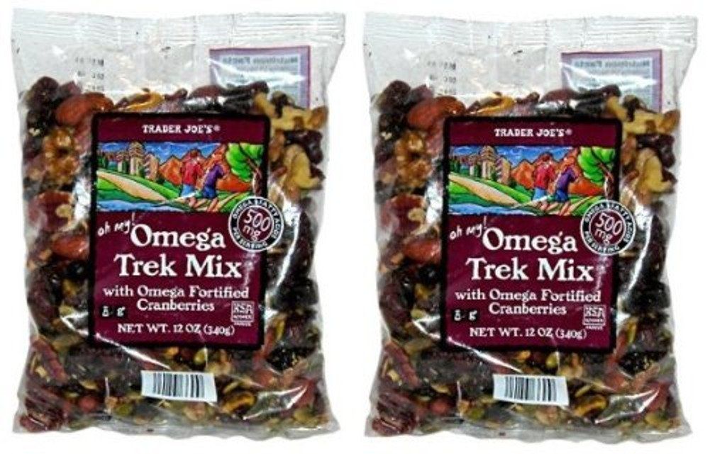 Trader Joes Omega Trek Mix with Omega 3 Fortified Cranberries (2 pack)