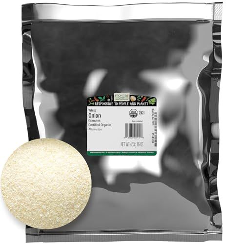 Frontier Co-op Organic White Onion Granules 1lb - Granulated Onion Powder, Bulk 16oz Bag - For Wholesale Restaurant Supply or Jar/Shaker Refill