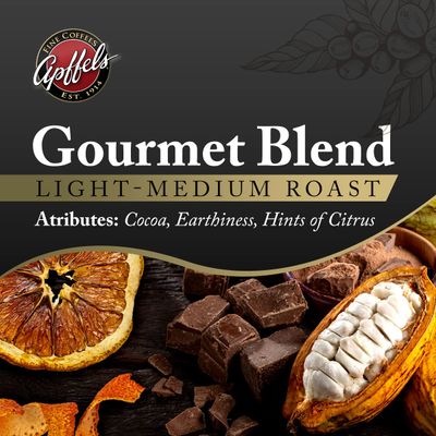 Apffels Original Gourmet Blend - Whole Bean, Medium Roast, 100% Arabica Coffee, (2lb Bag)