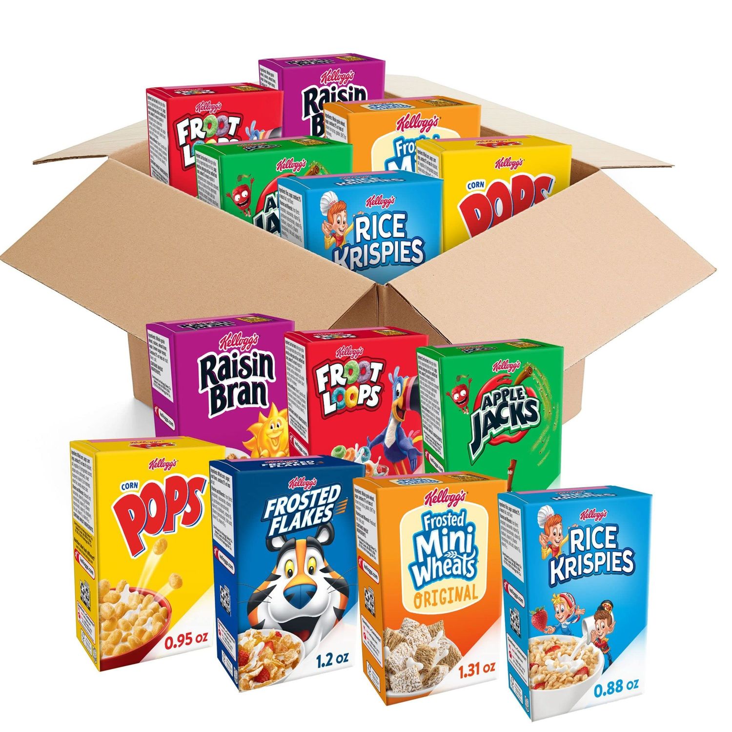 Kellogg&#39;s Cold Breakfast Cereal, Bulk Pantry Staples, Kid Snacks, Variety Pack (48 Boxes)