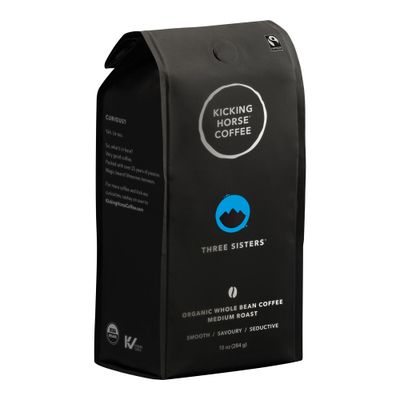 Kicking Horse Coffee, Three Sisters, Medium Roast, Whole Bean, 10 oz