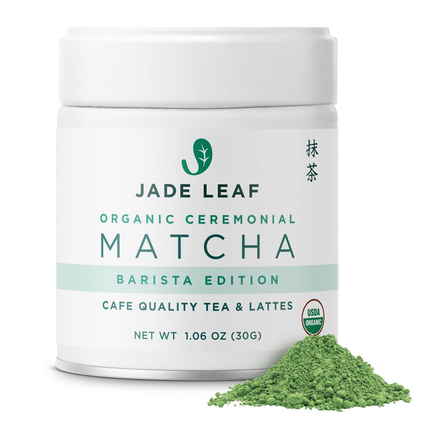 Jade Leaf Matcha Organic Ceremonial Grade Green Tea Powder - Barista Edition For Cafe Quality Tea &amp; Lattes - Authentic Japanese Origin (1.06 Ounce Tin)