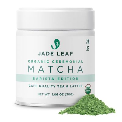 Jade Leaf Matcha Organic Ceremonial Grade Green Tea Powder - Barista Edition For Cafe Quality Tea &amp; Lattes - Authentic Japanese Origin (1.06 Ounce Tin)