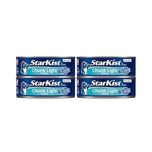 StarKist Chunk Light Tuna in Water, 5 oz (4 Pack) Canned Tuna Fish, Wild Caught, Gluten Free, Ready to Eat, Perfect for Salads, Keto Meals and Snacks, with 20g Protein &amp; 90 Calories Per Serving