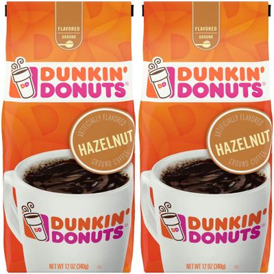 Dunkin&#39; Donuts Hazelnut Ground Coffee, 12 Ounce (Pack Of 2) - SET OF 2