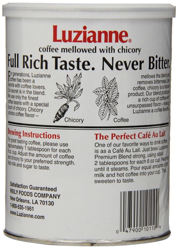 Luzianne Premium Blend Ground Coffee &amp; Chicory, 16oz Canister (Pack of 3)