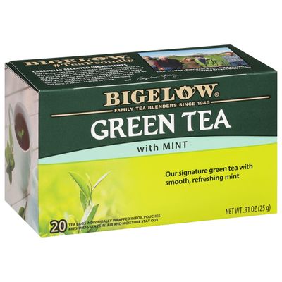 Bigelow Tea Green Tea with Mint, Caffeinated Tea with Green Tea and Mint, 20 Count (Pack of 6), 120 Total Tea Bags