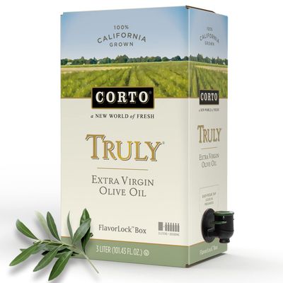 Corto TRULY | 100% Extra Virgin Olive Oil | Floral Notes | Cold Extracted in State-of-the-Art Mill | Straight from Official Corto Olive Groves &amp; Oil Producer | Oxygen-Free, Light Free FlavorLock Box