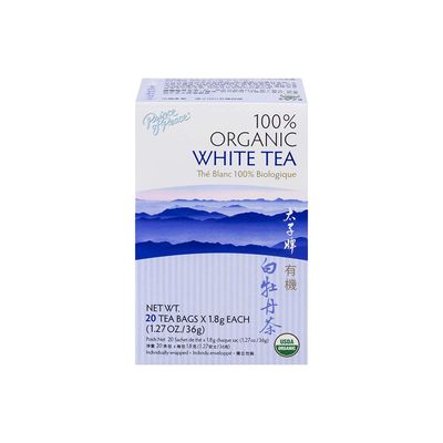 Prince of Peace Organic White Tea, 20 Tea Bags - 100% Organic White Tea - Unsweetened White Tea - Lower Caffeine Alternative to Coffee - Herbal Health Benefits