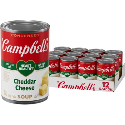 Campbell&#39;s Condensed Heart Healthy Cheddar Cheese Soup, 10.75 oz Can (12 Pack)