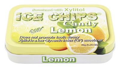 ICE CHIPS Xylitol Candy Single Tin Lemon