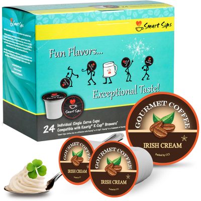 Smart Sips, Irish Cream Coffee, 24 Count, Single Serve Cups for Keurig K-Cup Brewers
